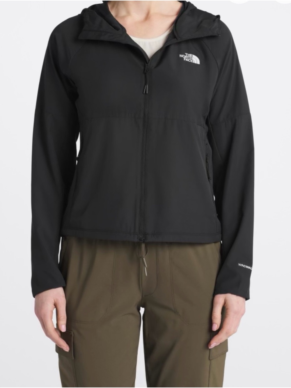 The North Face Women's Black Flyweight Hooded Wind Jacket